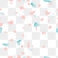 Png pink and blue terrazzo seamless pattern transparent background