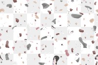 Png brown terrazzo pattern transparent background