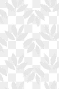 Light gray seamless leaf pattern  transparent png