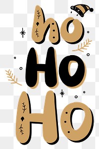 Hohoho png Christmas celebration doodle typography sticker
