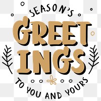 Season&#39;s greetings png Christmas wish typography sticker