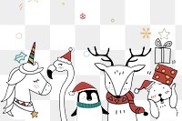 Unicorn png animal Christmas celebration cartoon