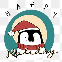 Penguin happy holiday png Xmas wish cute sticker