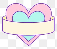 Png heart-shape sticker in cute pastel