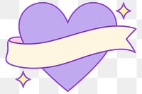 Png heart-shape sticker in cute pastel