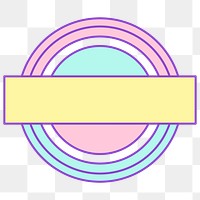 Png round sticker in cute pastel