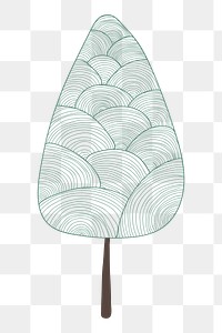 Cute doodle tree sticker design element