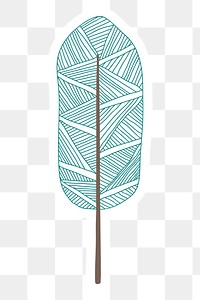Cute doodle tree sticker with a white border design element