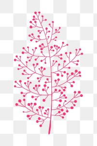 Pink tree sticker design element