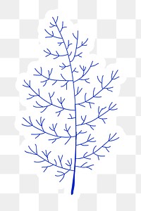 Blue tree sticker with a white border design element