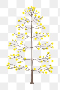 Yellow tree sticker design element