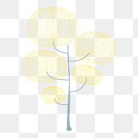 Yellow tree sticker design element