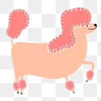 Cute poodle dog png graphic diary sticker