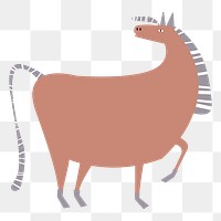 Cute horse png graphic diary sticker