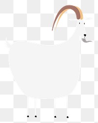 Cute goat png graphic diary sticker