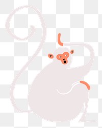 Cute monkey png graphic diary sticker