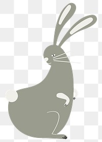 Cute rabbit graphic png diary sticker