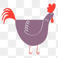 Cute rooster png graphic diary sticker