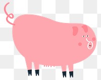 Cute pig png graphic diary sticker