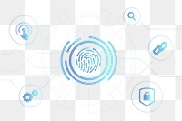 Blue finger scan biometric identity background