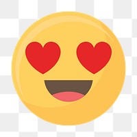 Hearted-eyes face emoticon symbol transparent png