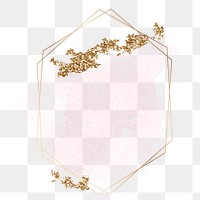 Pink pastel png frame clipart, gold aesthetic design