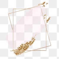 Pink pastel png frame clipart, gold aesthetic design