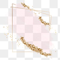 Sparkly frame png sticker, pink pastel aesthetic design