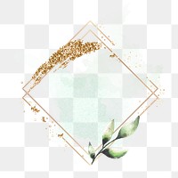 Green square frame png sticker, aesthetic pastel sparkly design