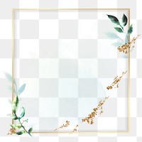 Green square frame png sticker, aesthetic pastel sparkly design