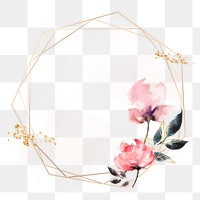 Flower frame png sticker, pink pastel aesthetic design