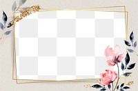 Floral frame png background, beige pastel design