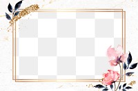 Spring rectangle frame png sticker, aesthetic pastel sparkly design