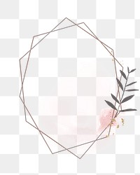 Pink geometric frame png sticker, aesthetic pastel sparkly design