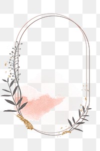 Pink geometric frame png sticker, aesthetic pastel sparkly design