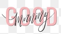 Png good morning word art transparent