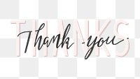 Png thank you art word on transparent background