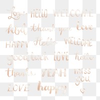 PNG cute lettering stickers transparent collection