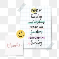 Cute png daily notices on transparent background