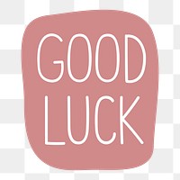 Png good luck word art on transparent background