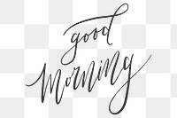 Png good morning word art on transparent background