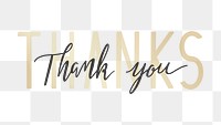 Png thank you lettering transparent collection