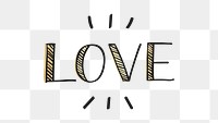 Love png word art on transparent background