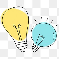 Png light bulbs creative doodle illustrations