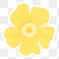 Yellow flower sticker transparent png