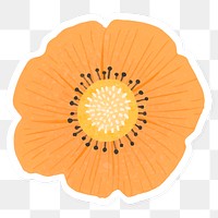 Orange flower sticker transparent png