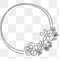 Cute doodle floral wreath transparent png