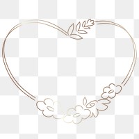 Floral wreath in a heart shape transparent png