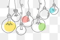 PNG border doodle light bulbs 