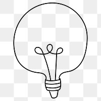 Png old light bulb doodle illustration